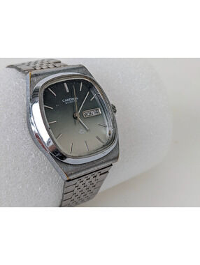 Cardinal Quartz Men Wristwatch Steel 1980 Calendar Hong Kong